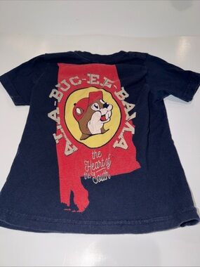 Buc-ees Beaver Alabama NAVY BLUE T Shirt Kids SIZE YXS short Sleeve